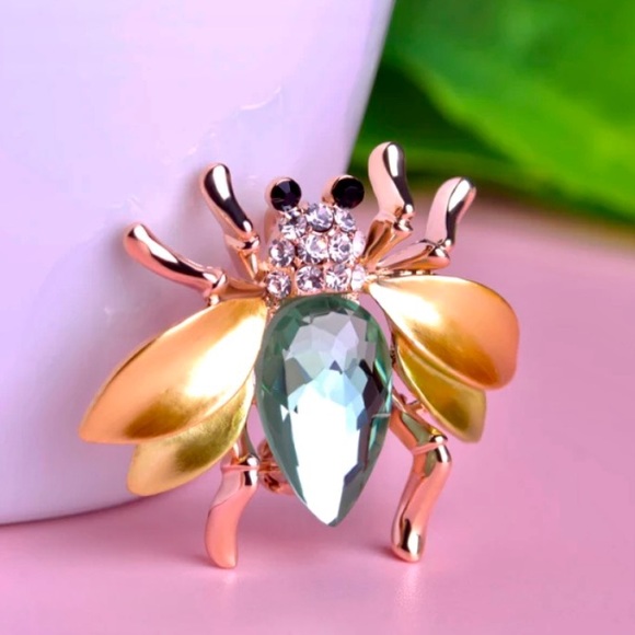 Jewelry - NWOT Brooch green fly